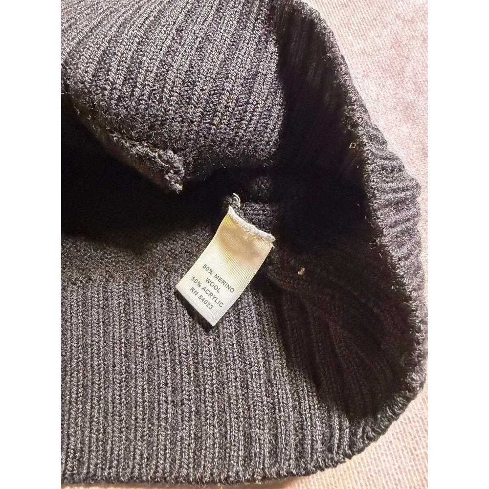 Banana Republic Mens Full Zip Cardigan Sweater Black Merino Wool Blend Size M